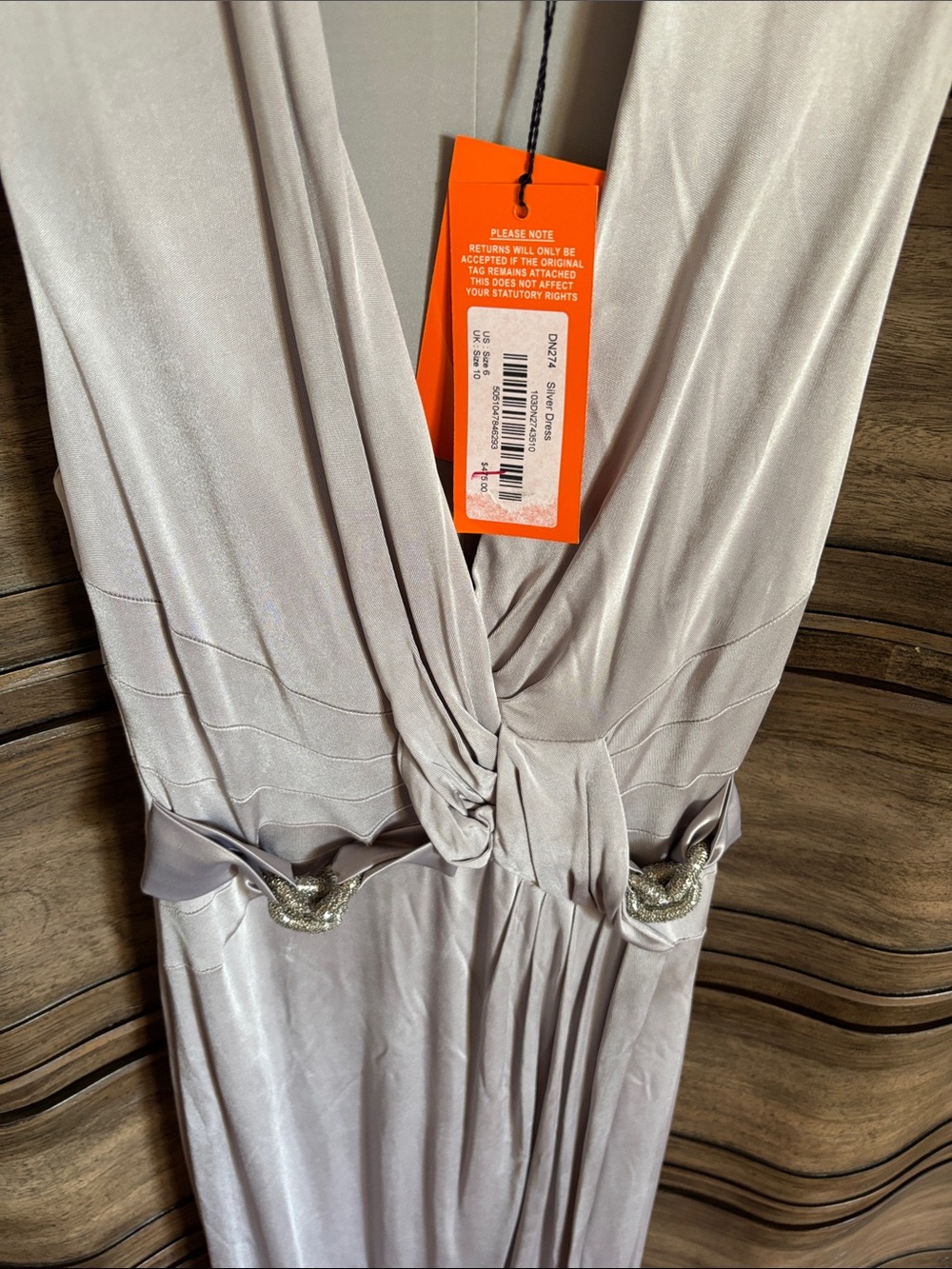 Karen Millen Sleeveless Draped Maxi Dress in Soft Taupe - Picture 11 of 12